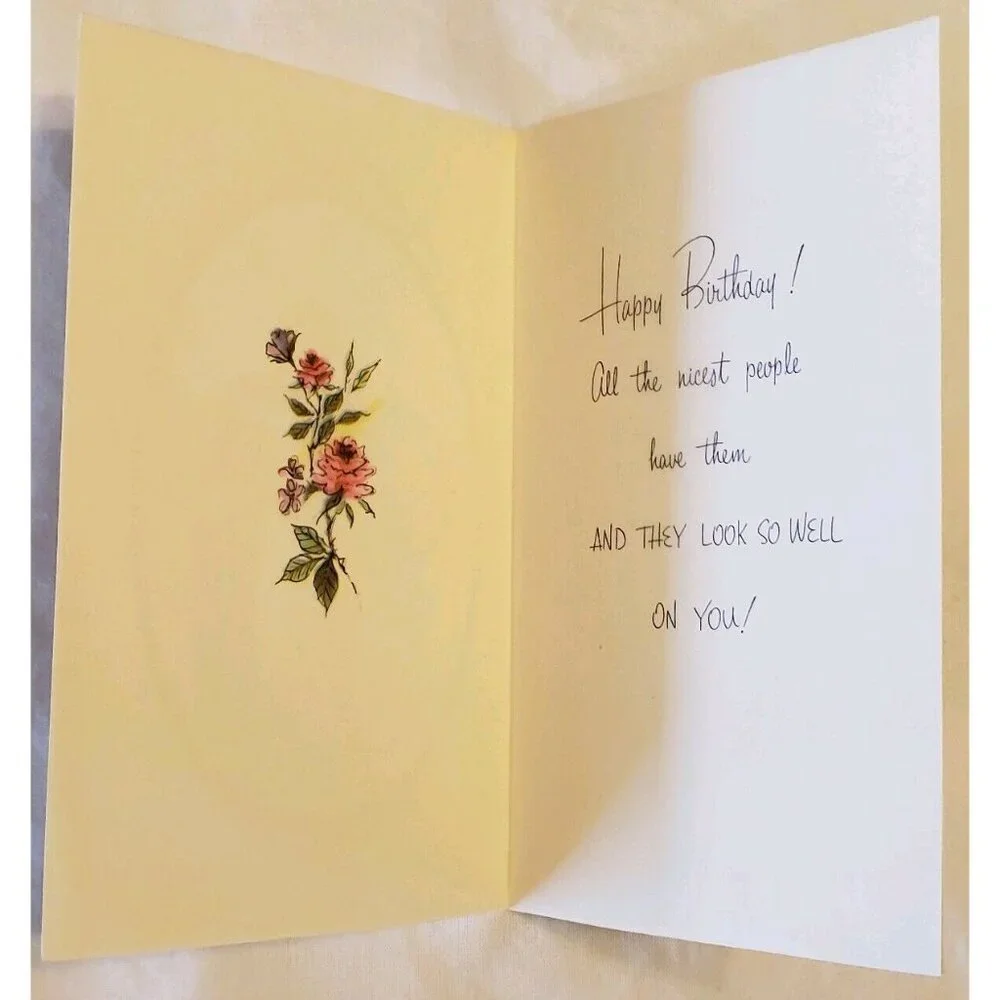 70s Birthday Card Gibson Girl Couple Old Fashioned Embossed Made USA Vintage